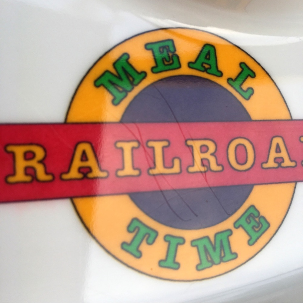 Oneida Melamine Childrens Meal Plate Set of 3 Railroad Choo Choo Train Vtg 1994 - Picture 6 of 8